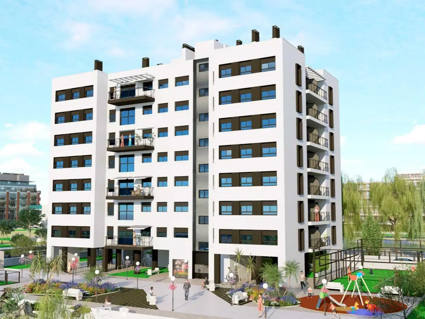 Piso en venta en Carrer la Costera, 13, Ensanche - Río Júcar Vista exterior de Piso en venta en Castellón de la Plana / Castelló de la Plana con Aire acondicionado, Calefacción y Jardín privado