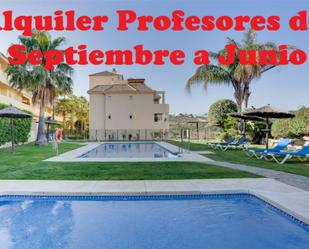 Garden of Flat to rent in Manilva  with Air Conditioner, Heating and Private garden