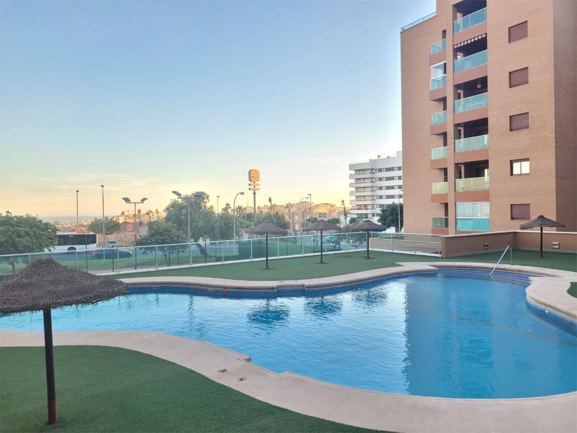Swimming pool of Flat to rent in  Almería Capital  with Air Conditioner, Heating and Parquet flooring