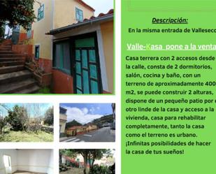 Exterior view of House or chalet for sale in Valleseco  with Private garden and Balcony