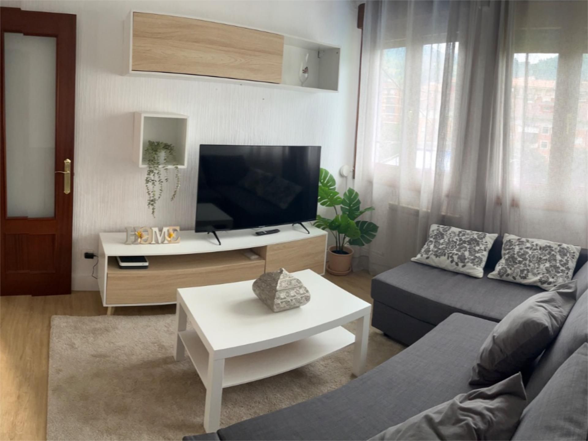 Living room of Flat for sale in Güeñes  with Heating, Parquet flooring and Furnished
