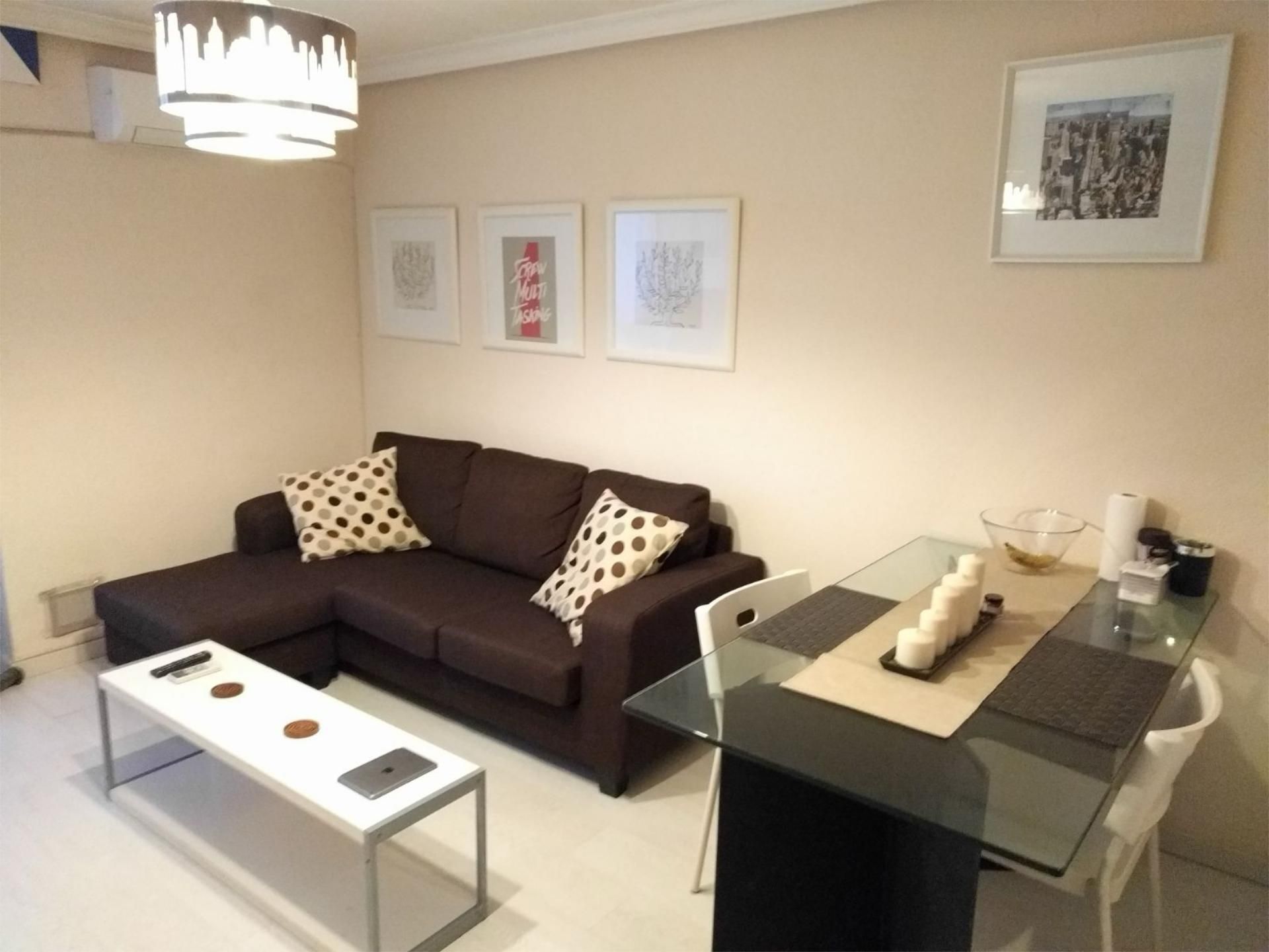 Living room of Apartment to rent in  Madrid Capital  with Air Conditioner