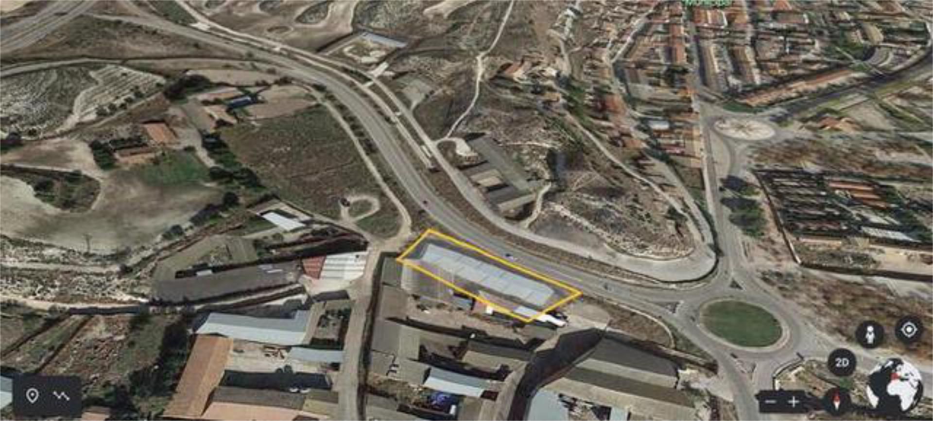 Vista exterior de Nave industrial de alquiler en Zuera