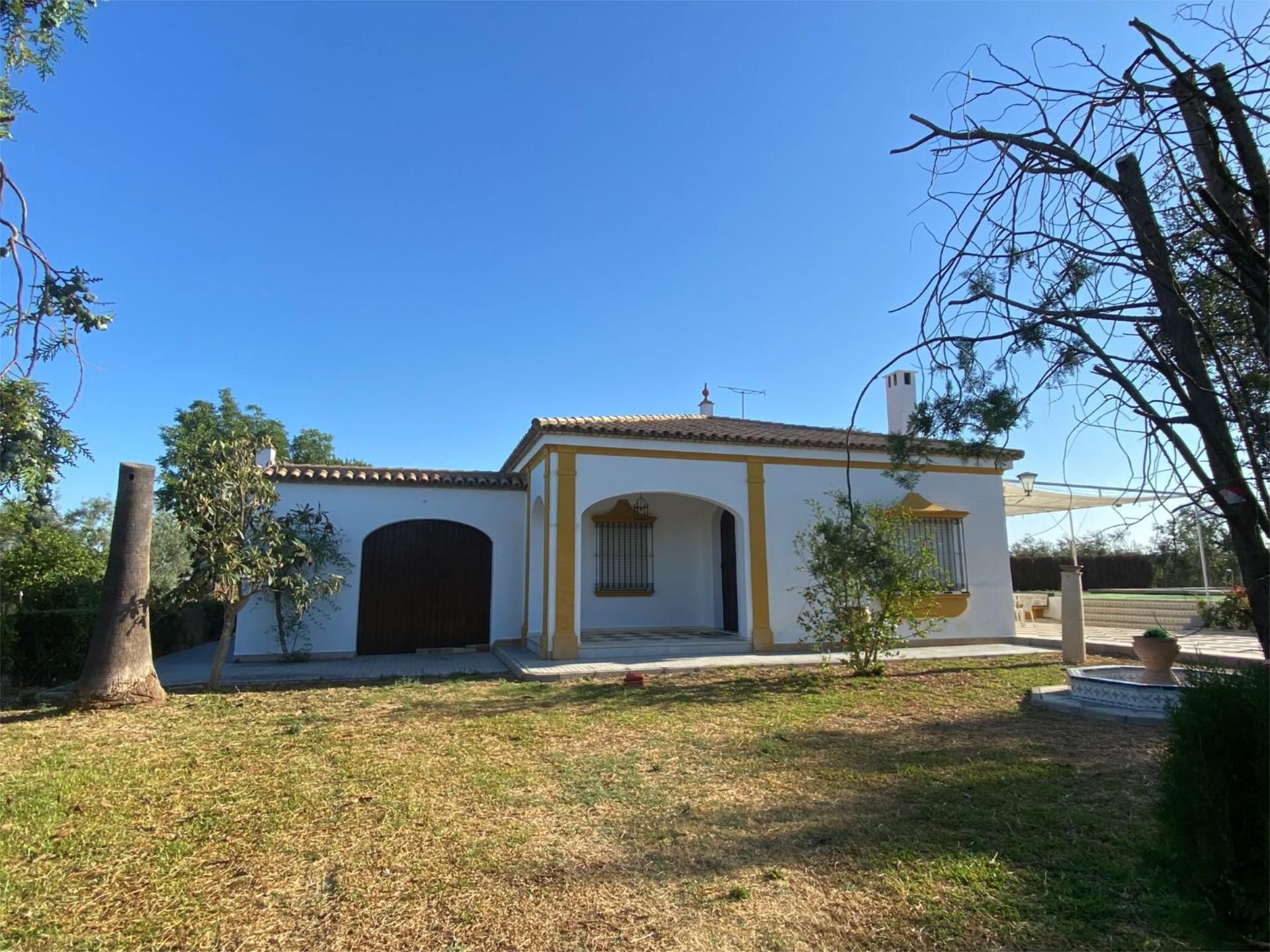 Vista exterior de Finca rústica en venda en Arahal amb Aire condicionat, Jardí privat i Terrassa