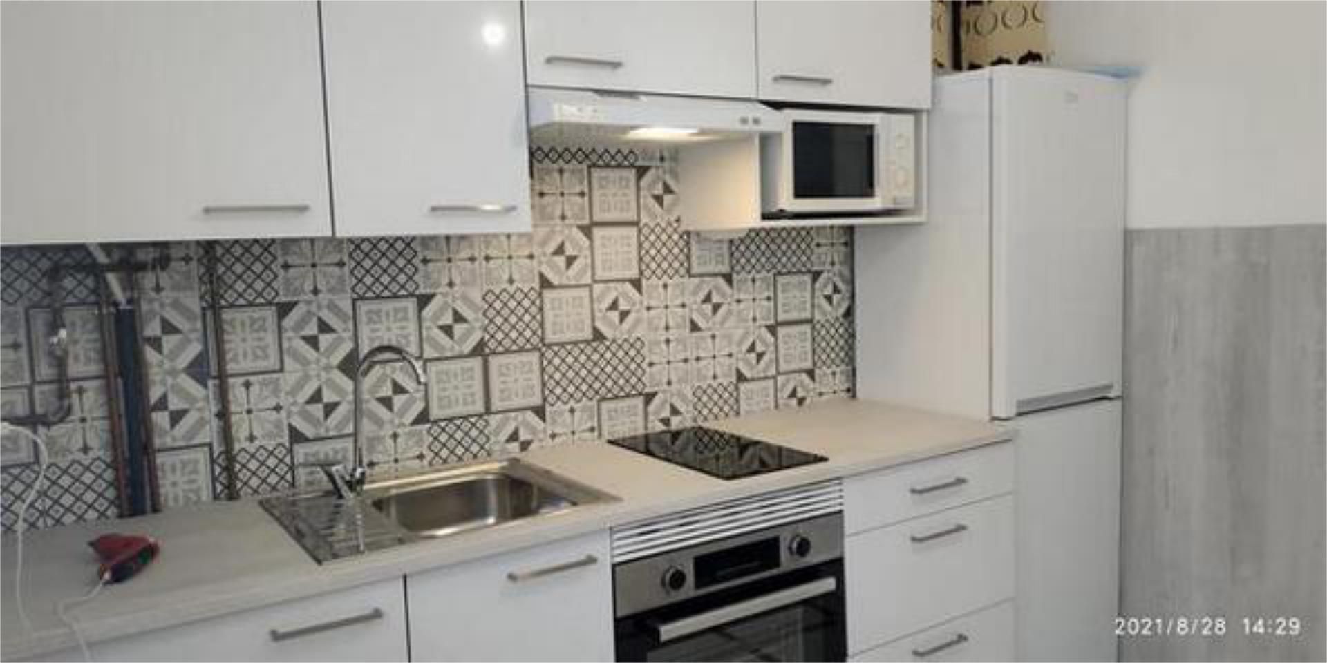 Kitchen of Flat to share in  Pamplona / Iruña  with Heating, Terrace and Furnished