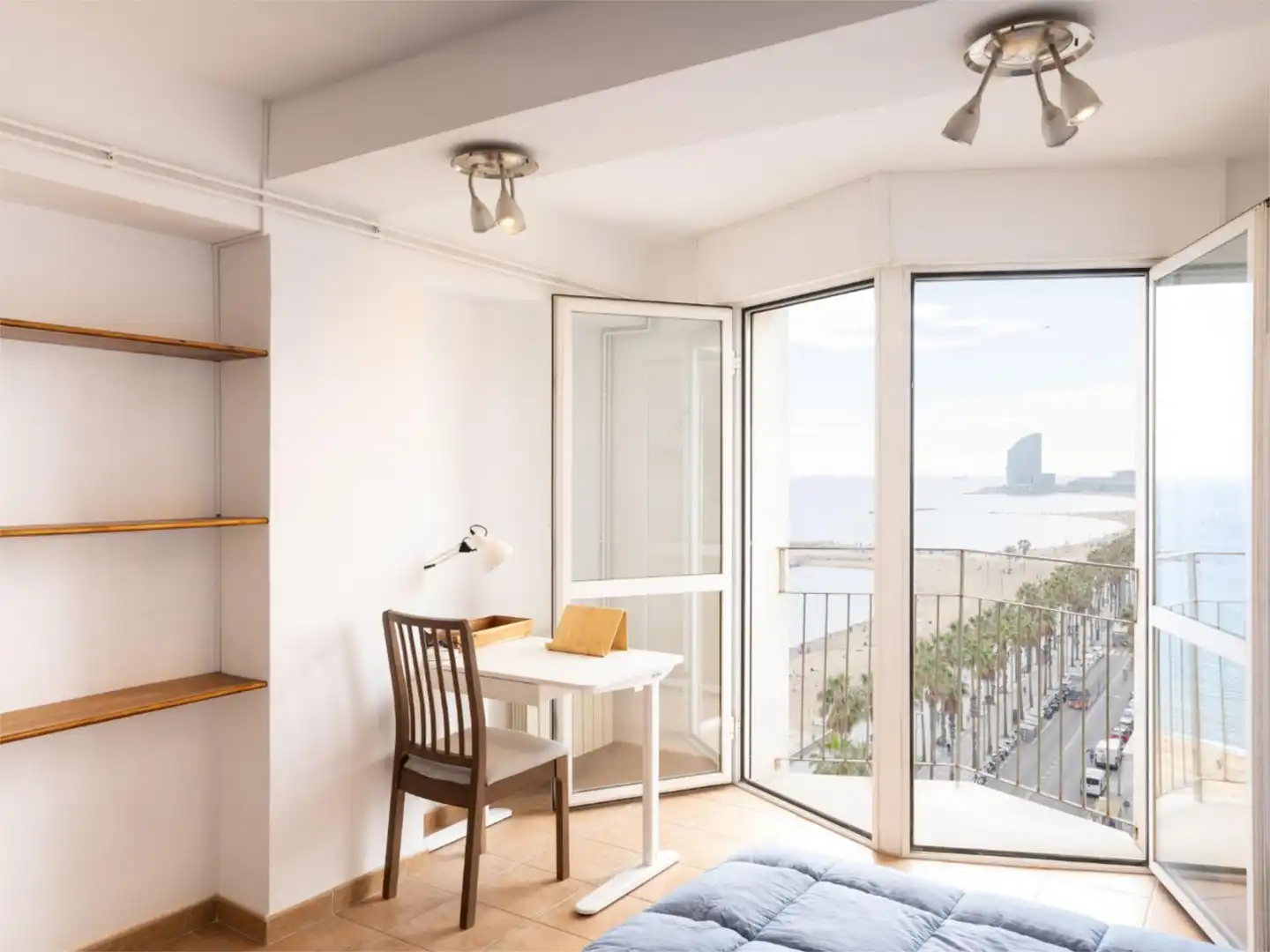 Schlafzimmer von Wohnung zur untervermieten in Barcelona mit Klimaanlage, Heizung und Möbliert