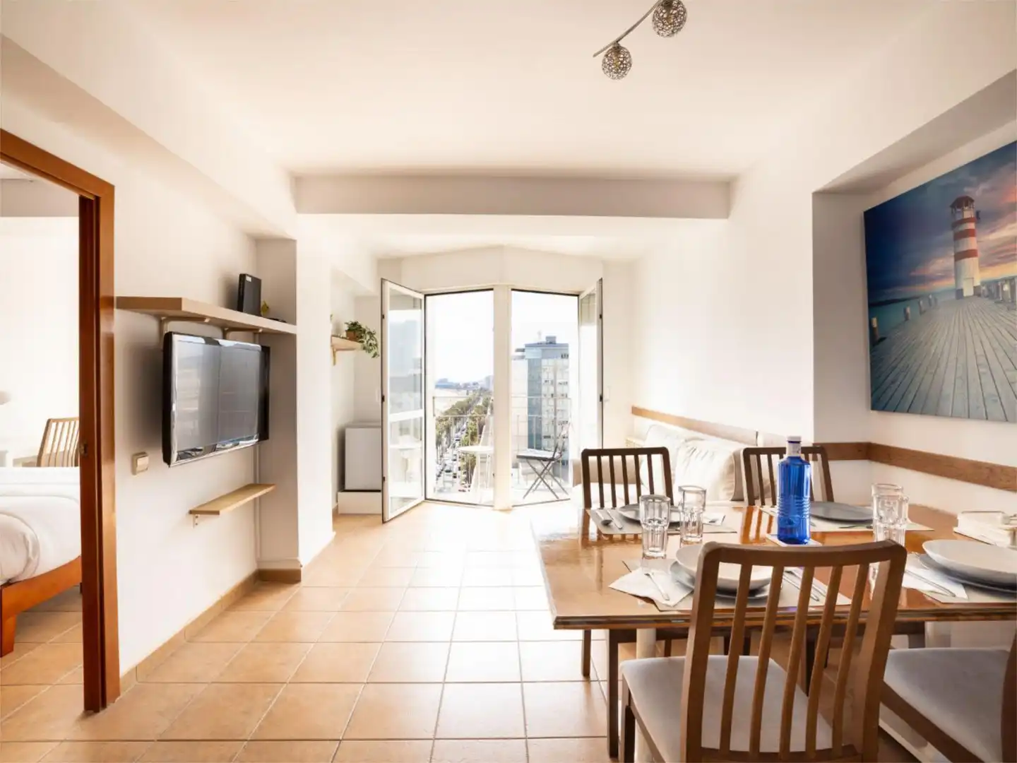 Wohnzimmer von Wohnung zur untervermieten in Barcelona mit Klimaanlage, Heizung und Möbliert