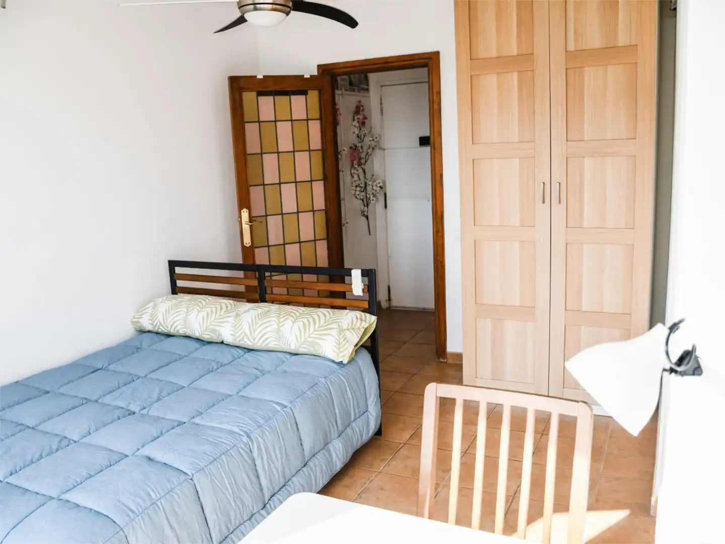Schlafzimmer von Wohnung zur untervermieten in Barcelona mit Klimaanlage, Heizung und Möbliert