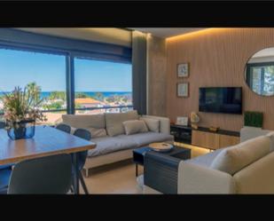 Living room of Flat to rent in Dénia  with Air Conditioner, Private garden and Parquet flooring