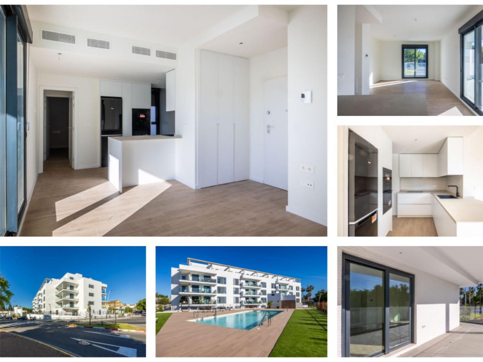 Exterior view of Flat for sale in Tomares  with Air Conditioner, Terrace and Swimming Pool