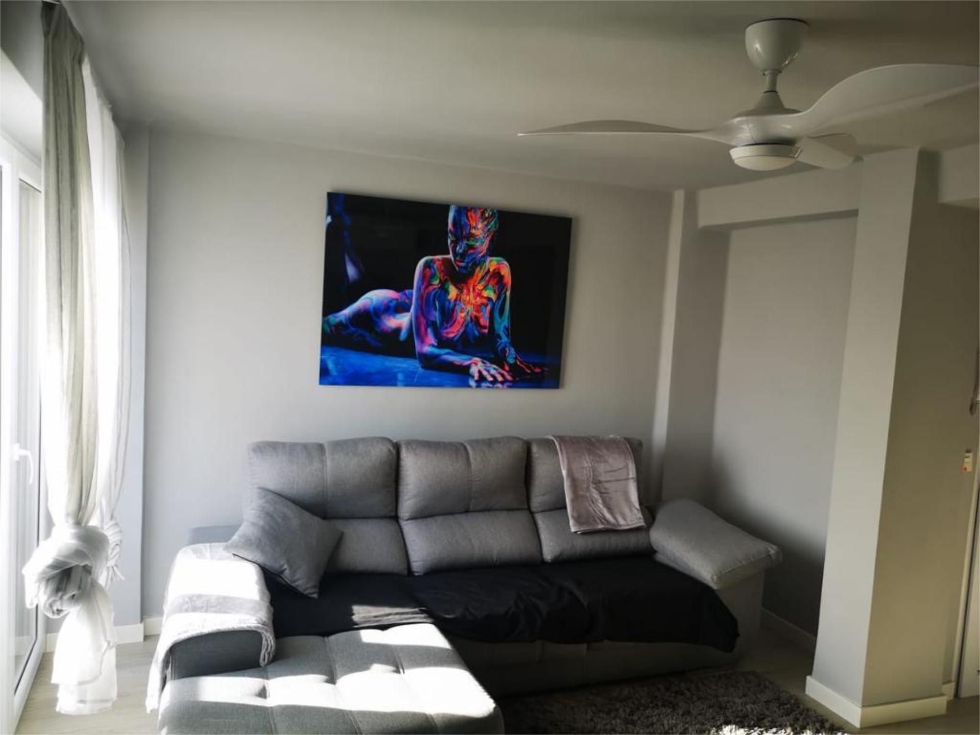 Living room of Flat for sale in Villalonga  with Air Conditioner, Parquet flooring and Furnished