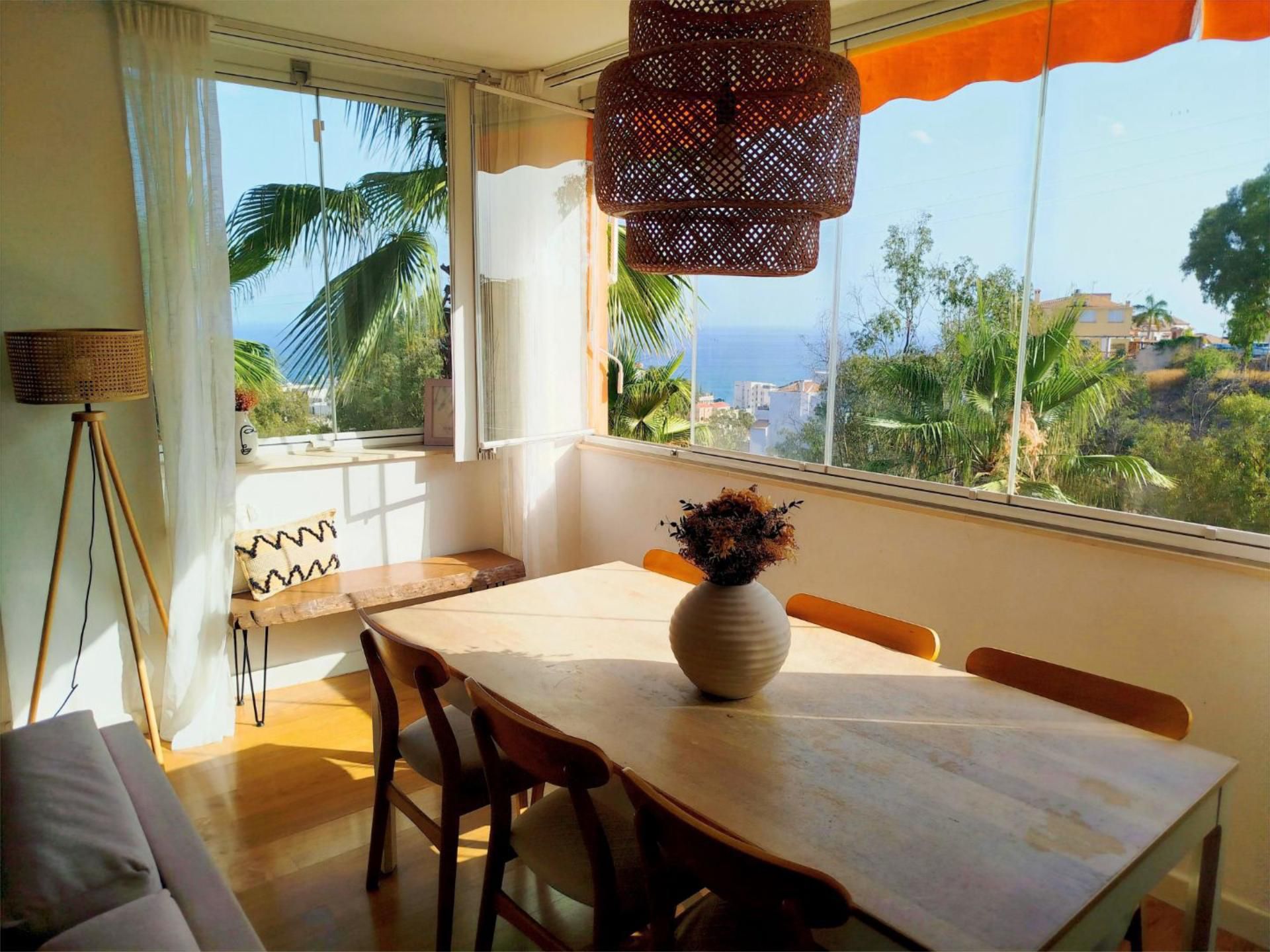Dining room of Flat for sale in Rincón de la Victoria  with Air Conditioner, Terrace and Swimming Pool