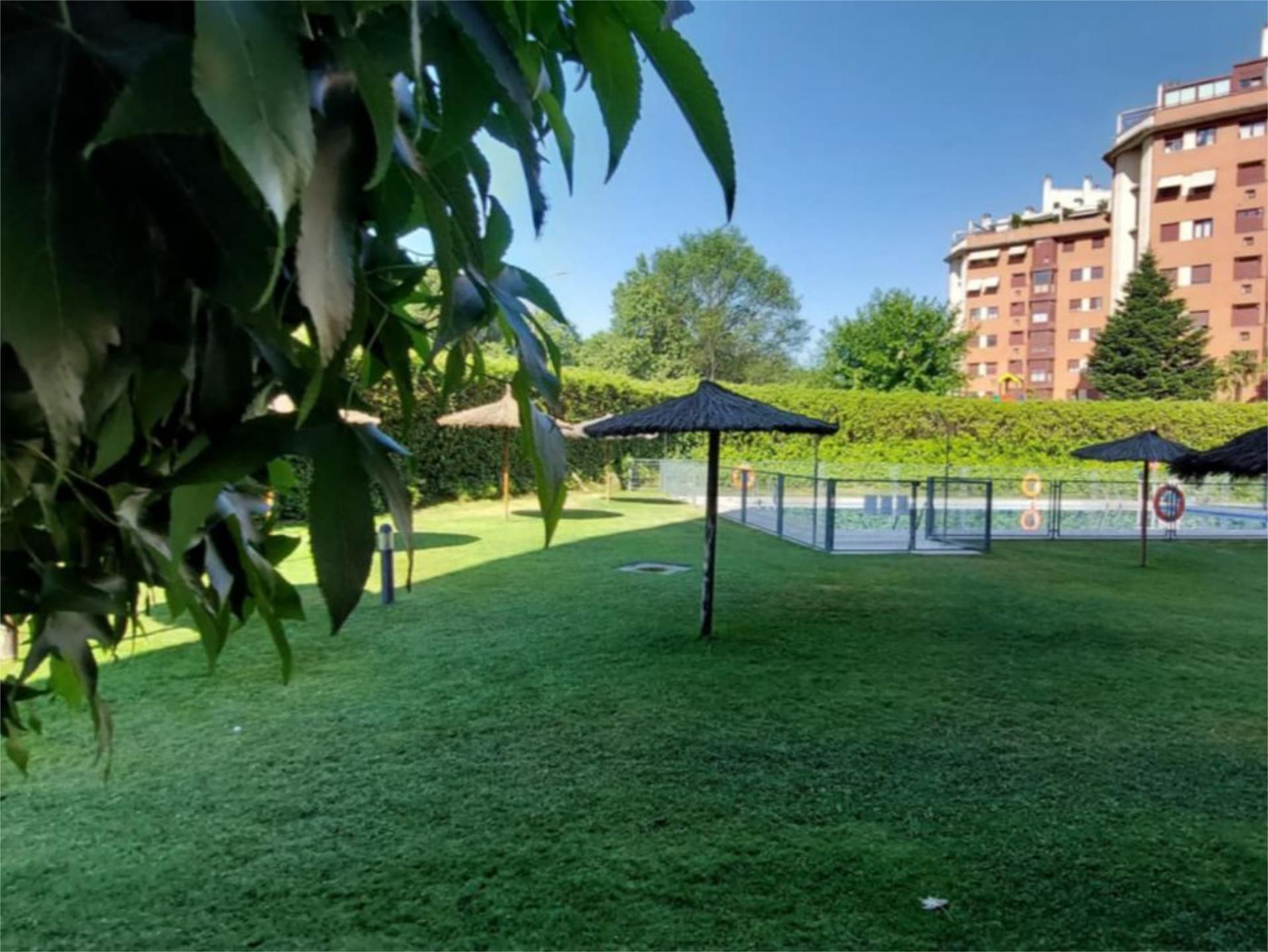 Garden of Flat to rent in  Madrid Capital  with Air Conditioner, Swimming Pool and Balcony
