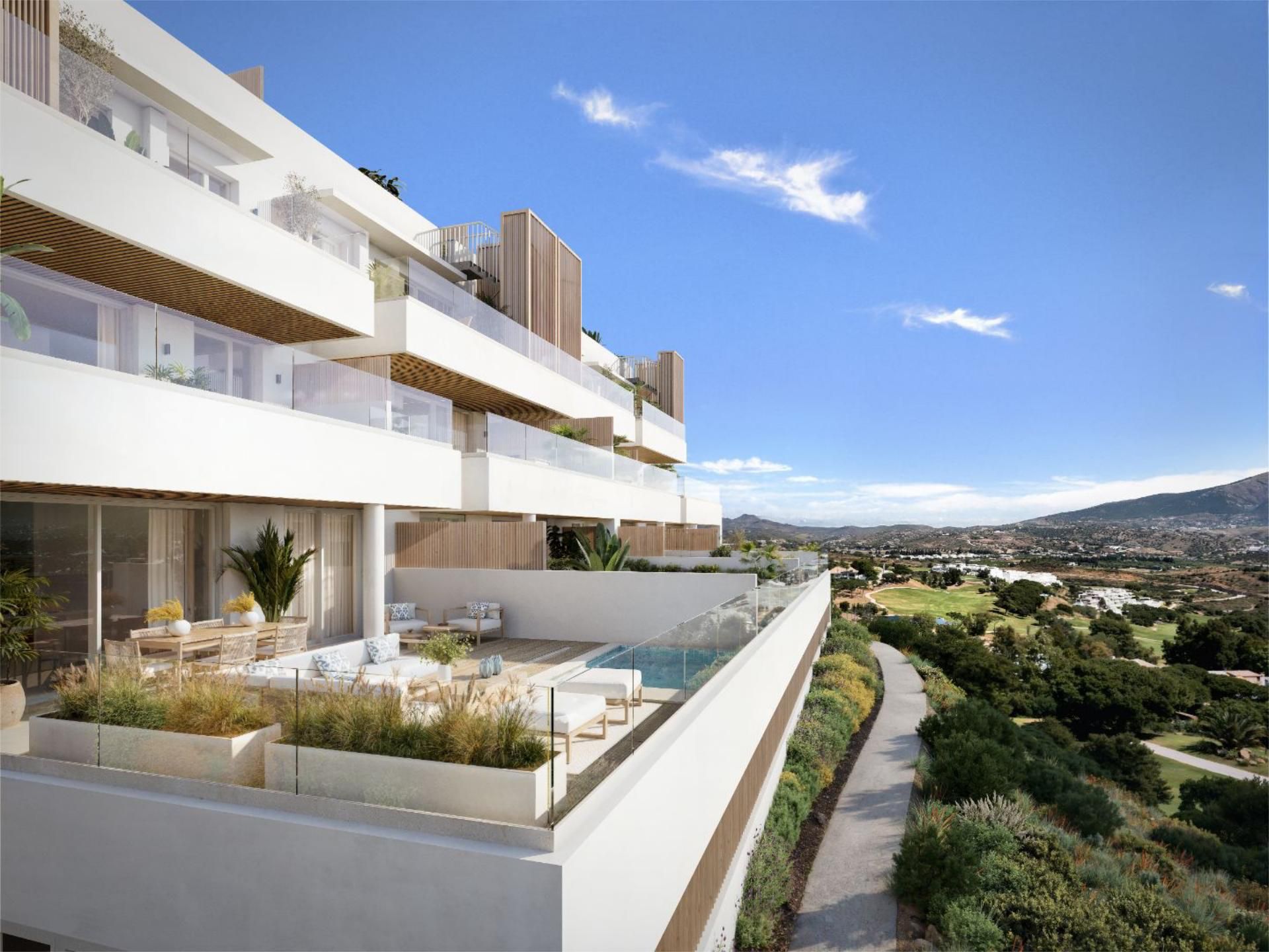 Terrace of Flat for sale in Mijas  with Air Conditioner, Terrace and Swimming Pool