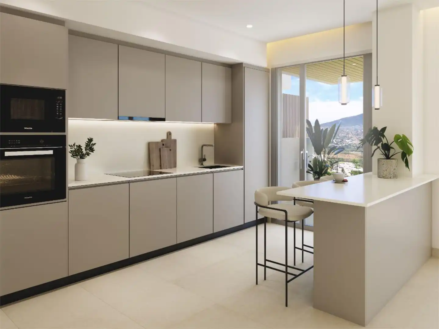 Kitchen of Flat for sale in Mijas  with Air Conditioner, Terrace and Swimming Pool