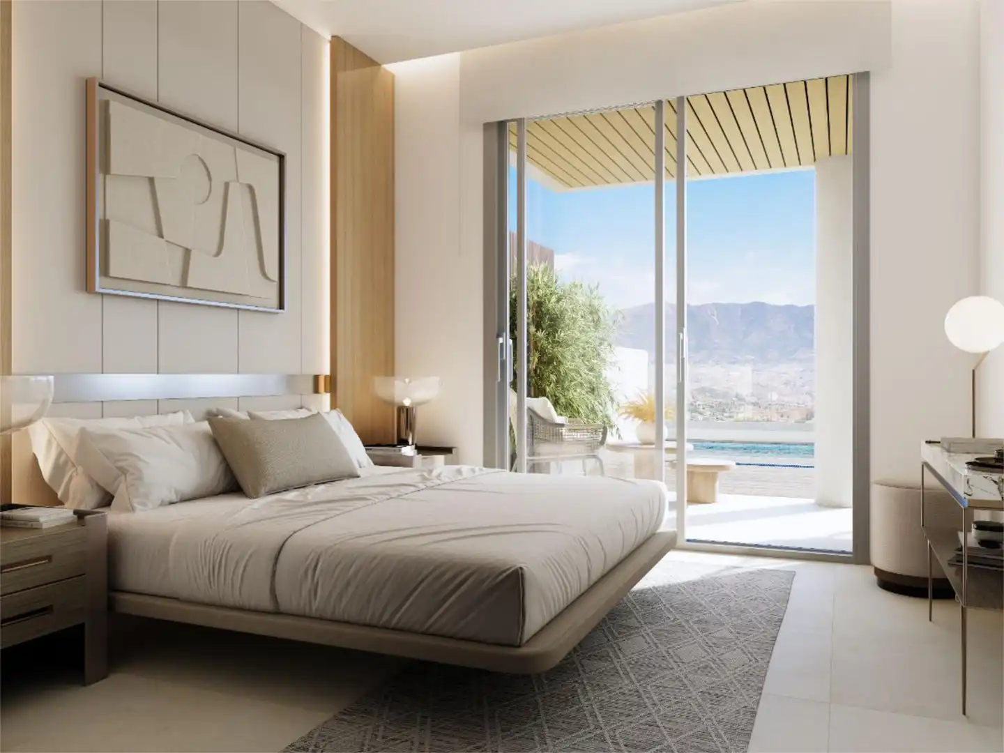 Bedroom of Flat for sale in Mijas  with Air Conditioner, Terrace and Swimming Pool