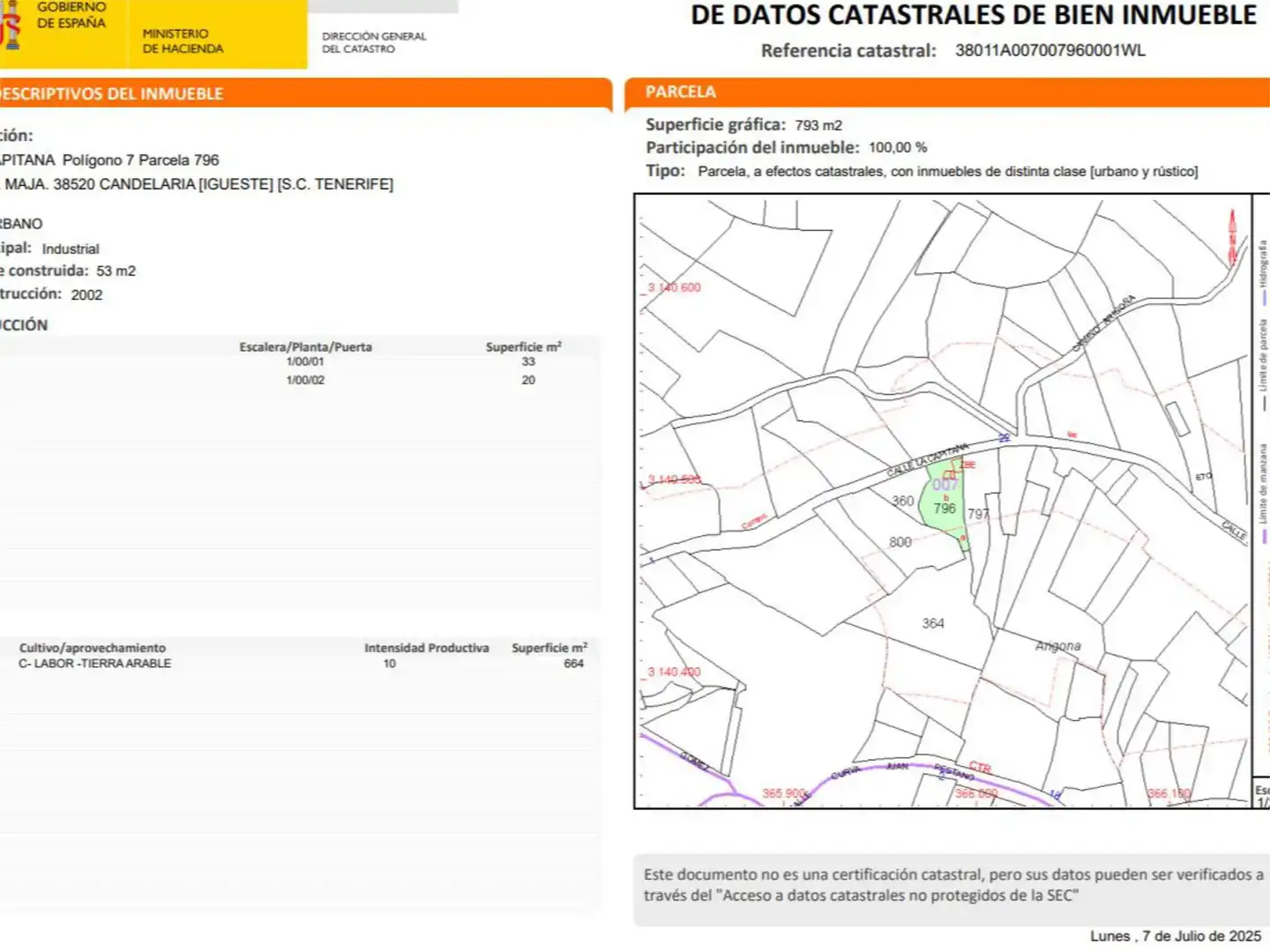Constructible Land for sale in Candelaria