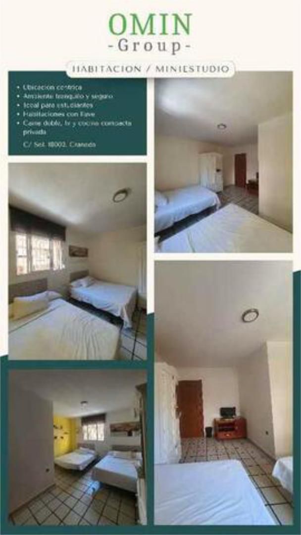 Bedroom of Study to share in  Granada Capital  with Heating, Storage room and Furnished