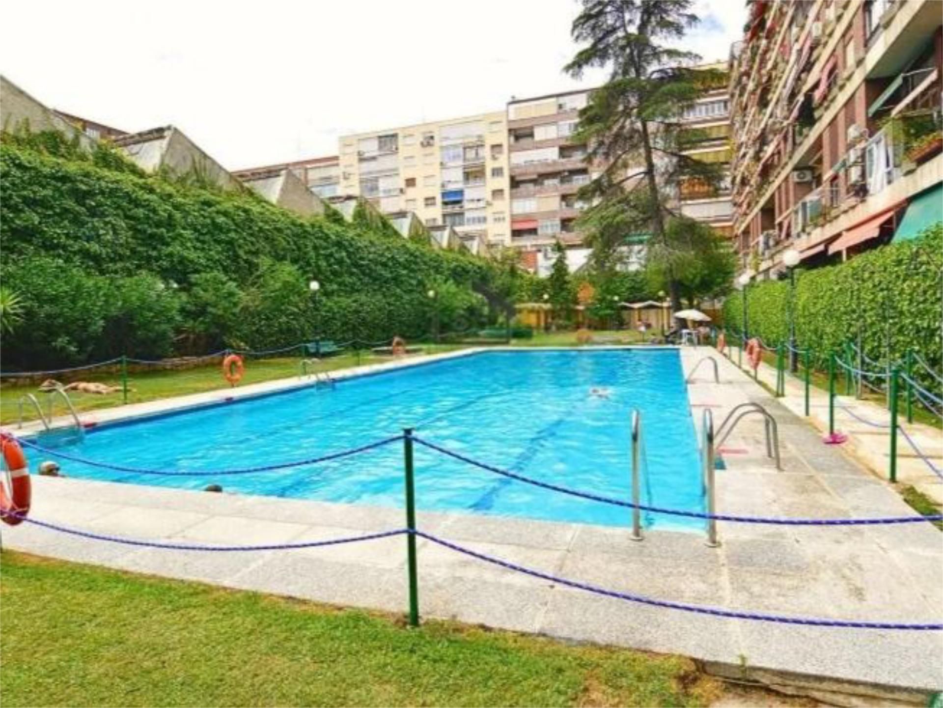 Swimming pool of Flat for sale in  Madrid Capital  with Air Conditioner, Heating and Private garden