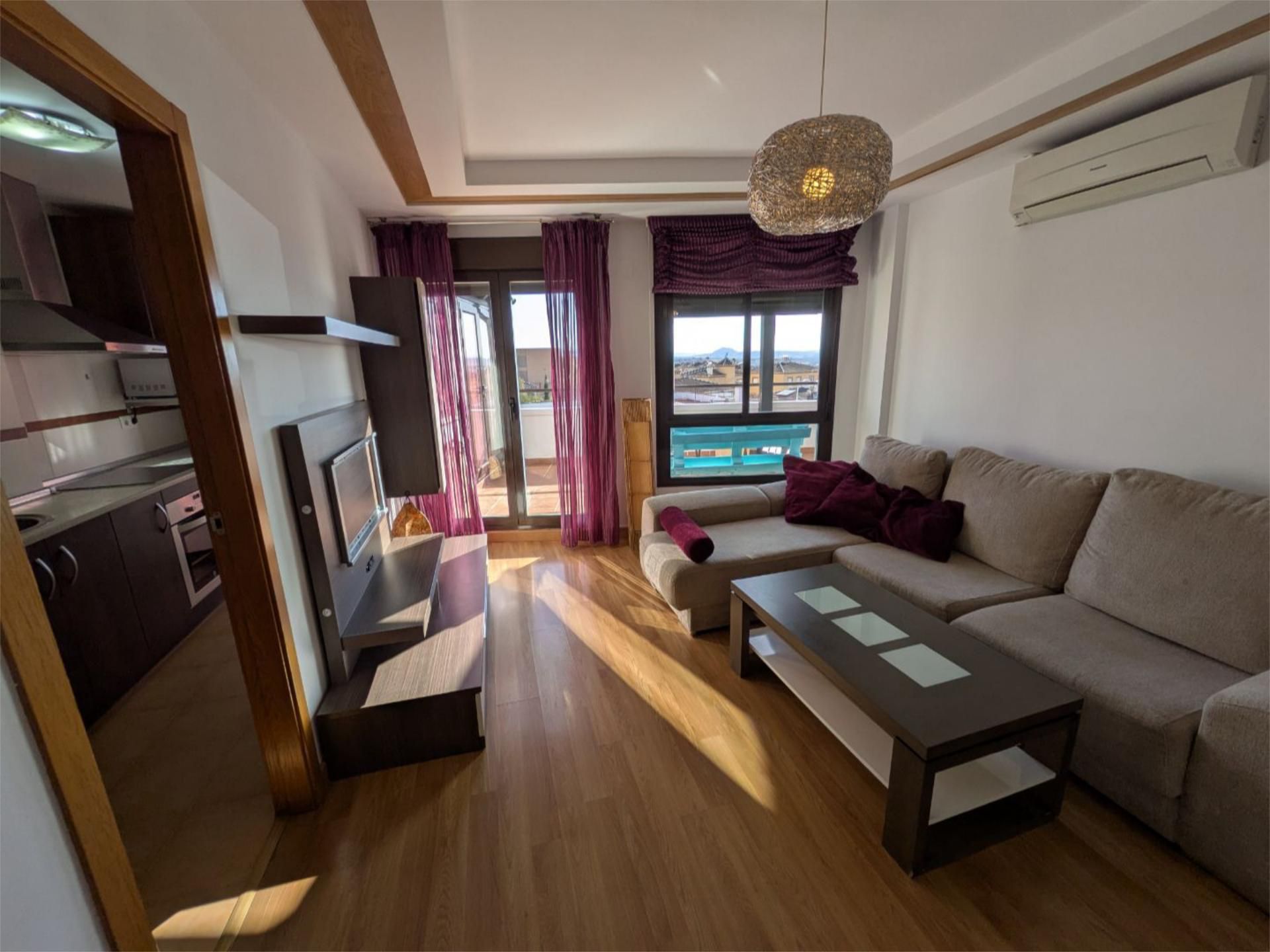 Living room of Flat to rent in Cájar  with Air Conditioner, Parquet flooring and Terrace