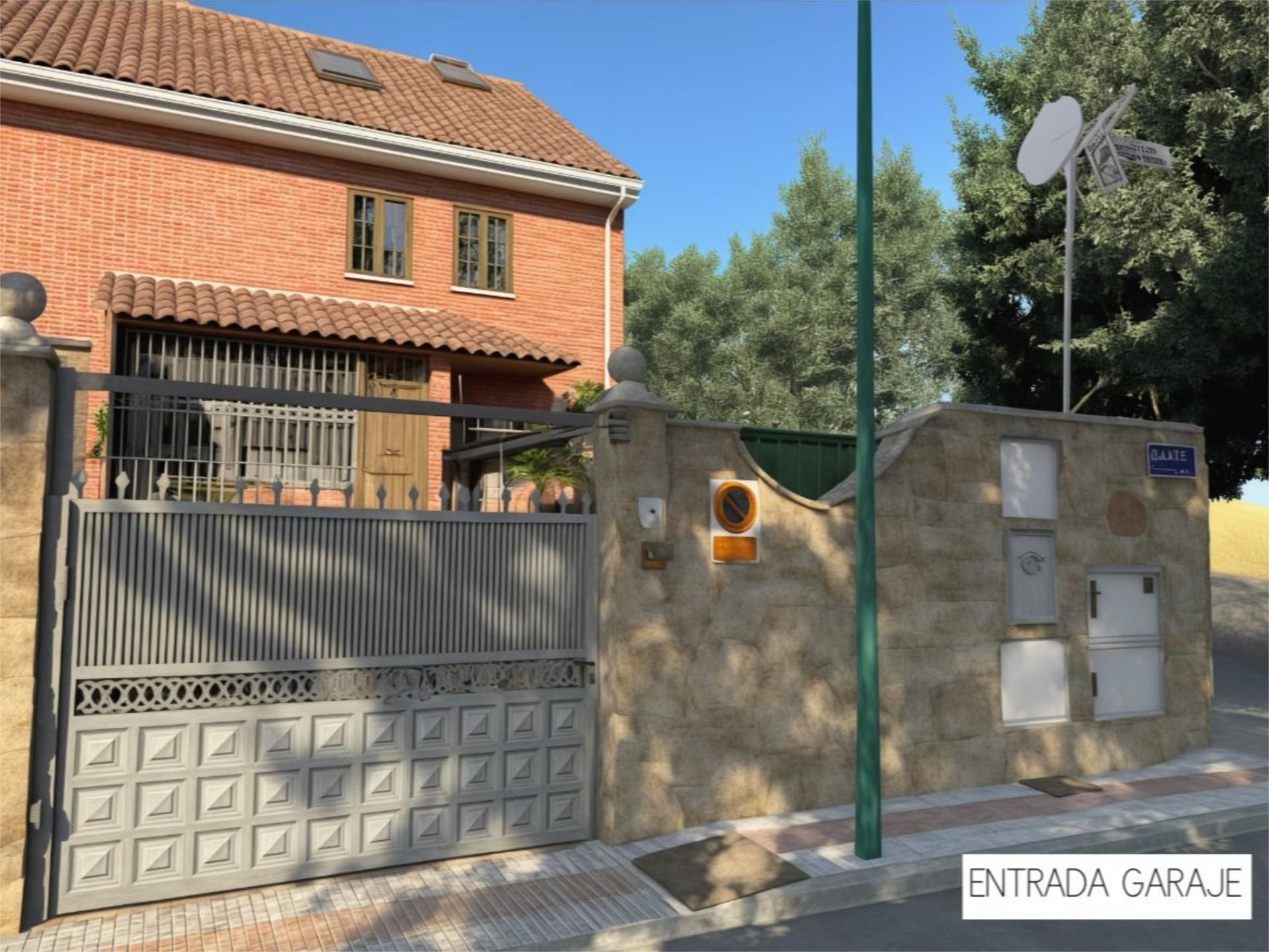 Exterior view of Single-family semi-detached for sale in Getafe  with Air Conditioner, Terrace and Swimming Pool