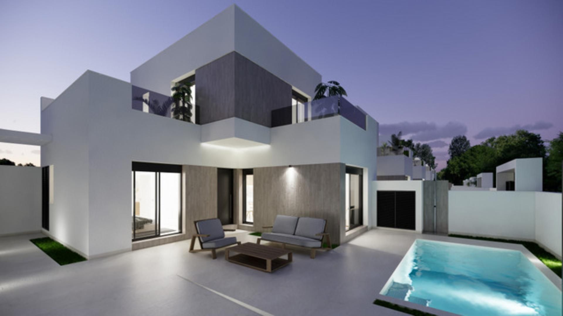 Vista exterior de Casa o xalet en venda en San Fulgencio amb Terrassa, Piscina i Balcó