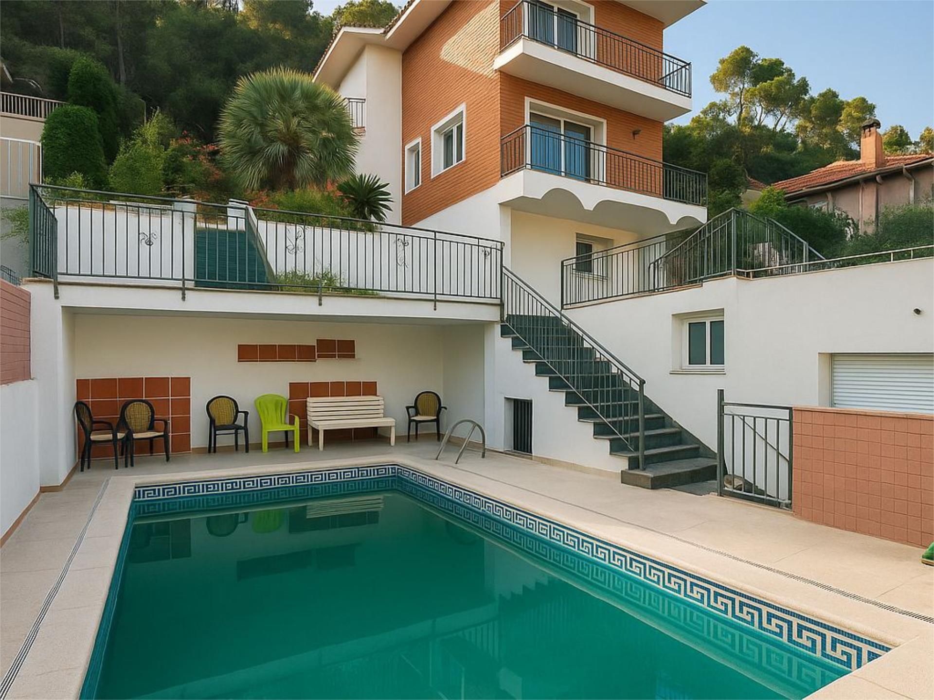 Swimming pool of Flat for sale in Vallirana  with Heating, Private garden and Terrace