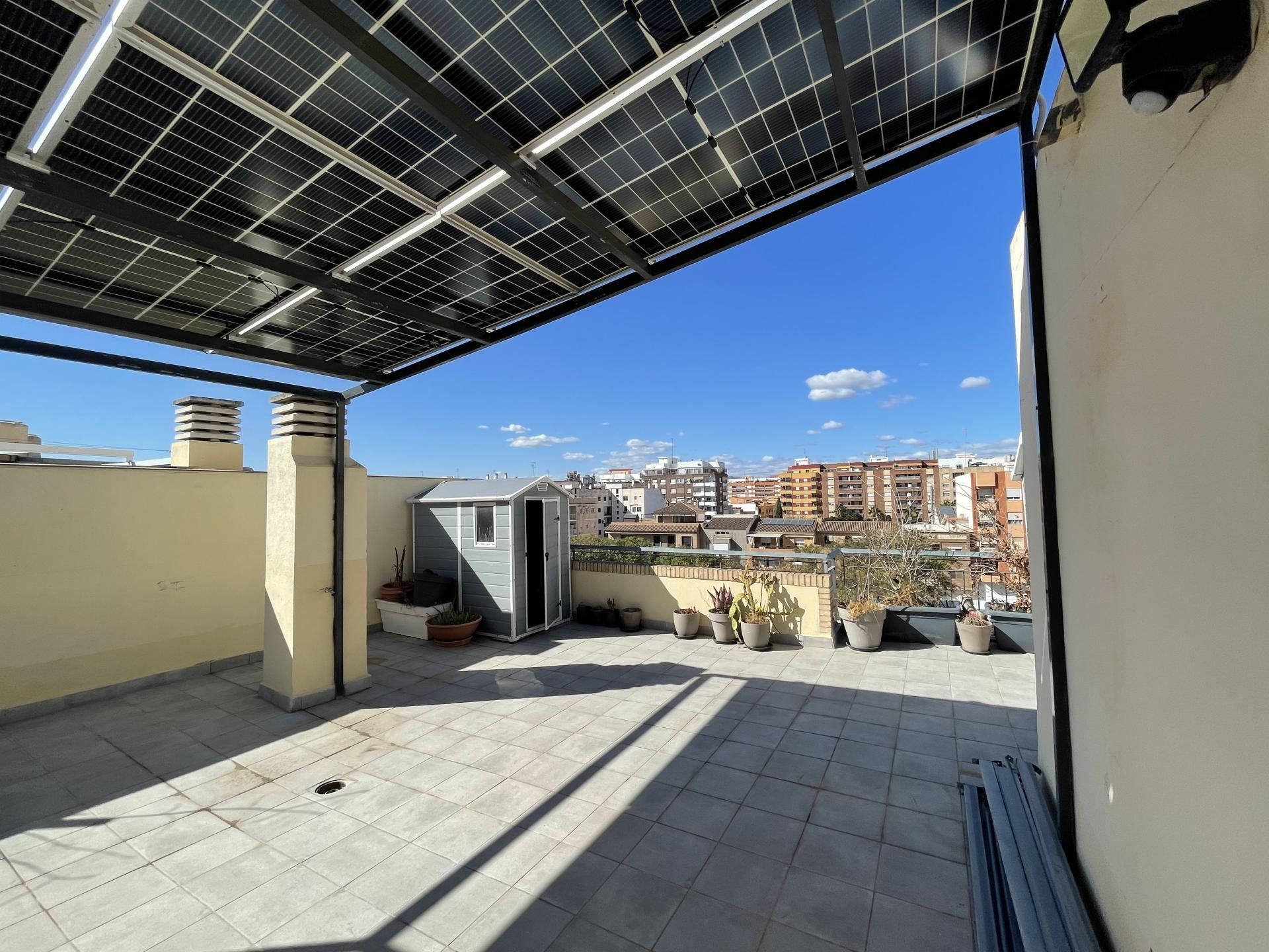 Terrace of Flat to rent in Sagunto / Sagunt  with Air Conditioner, Heating and Parquet flooring