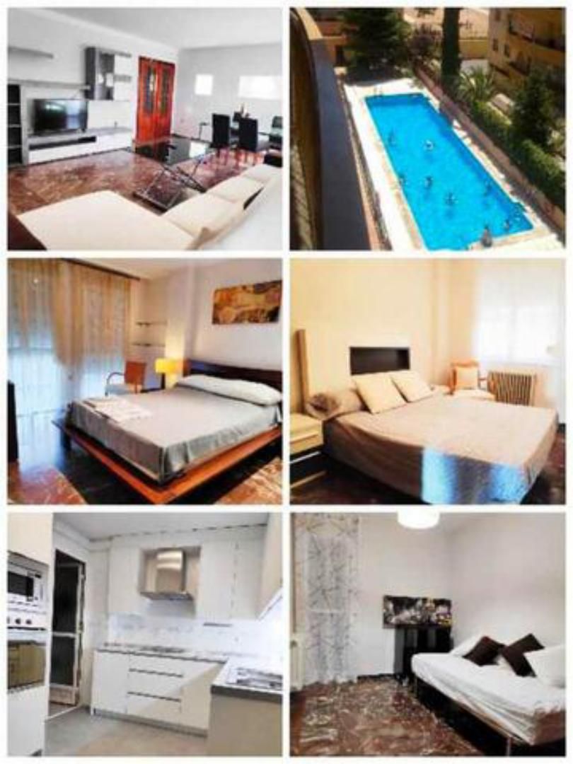 Bedroom of Flat to rent in  Granada Capital  with Heating, Terrace and Swimming Pool