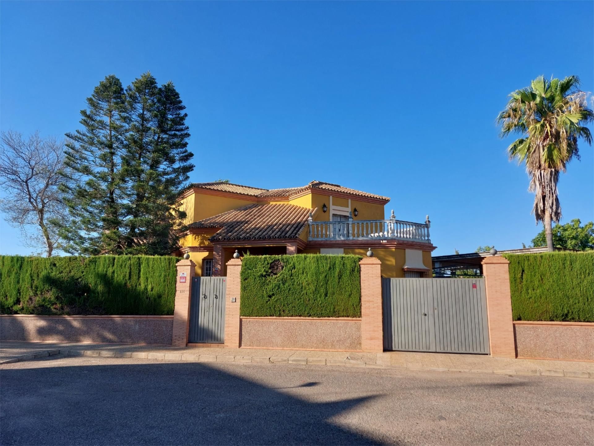 Exterior view of House or chalet for sale in Mairena del Alcor  with Air Conditioner, Terrace and Swimming Pool