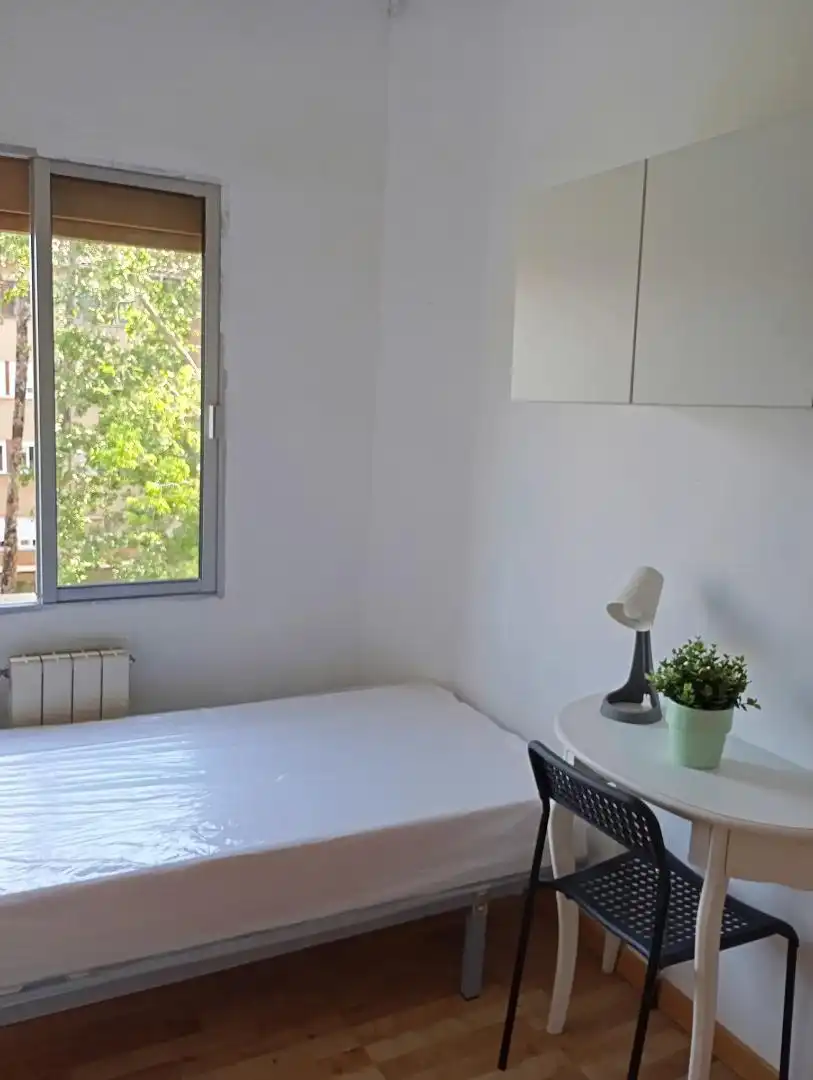 Room in Carrer de l'Espiga, El Congrés i els Indians Bedroom of Flat for share in Barcelona with Heating, Parquet flooring and Furnished