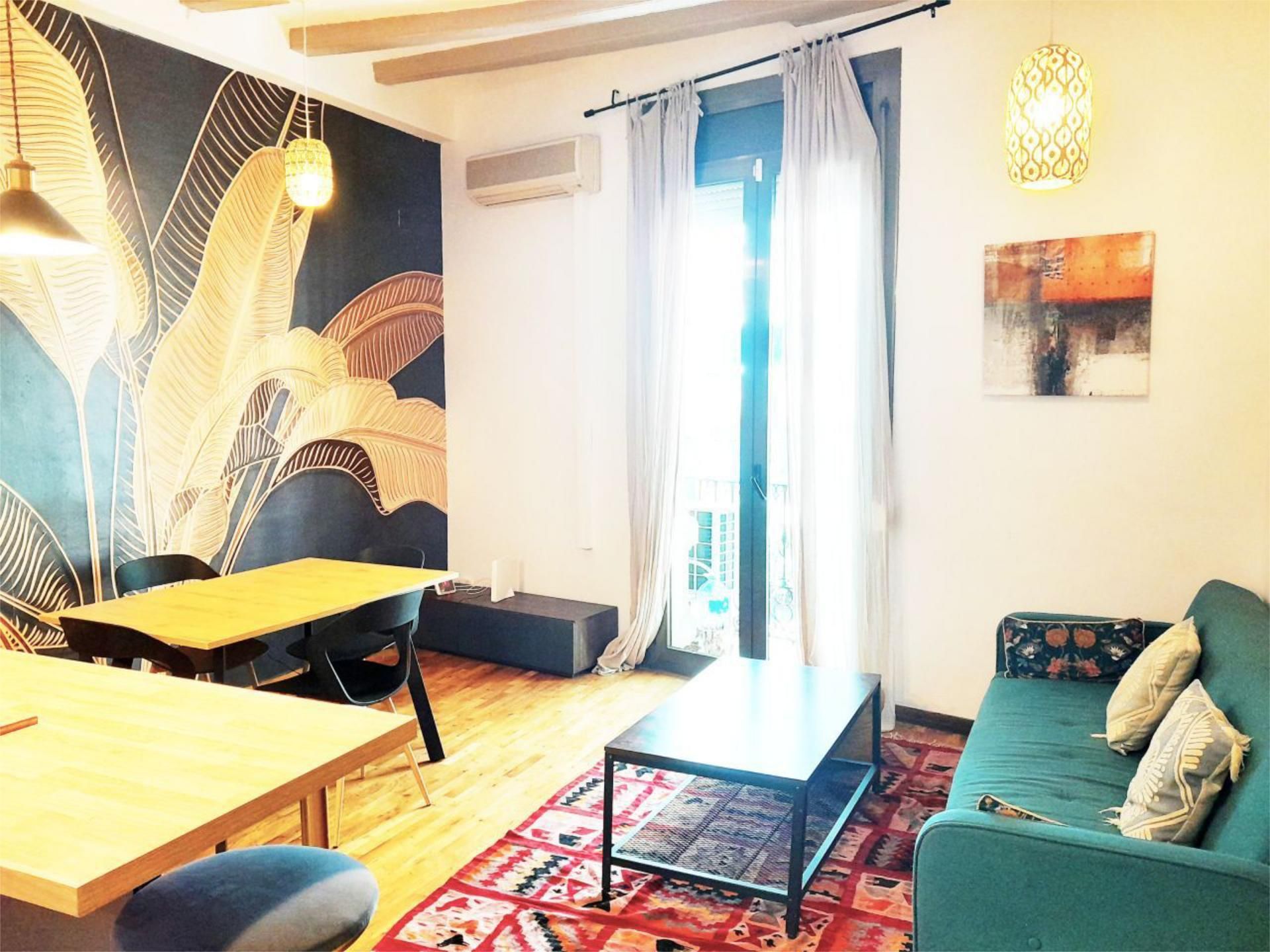 Living room of Flat to rent in  Barcelona Capital  with Air Conditioner and Balcony