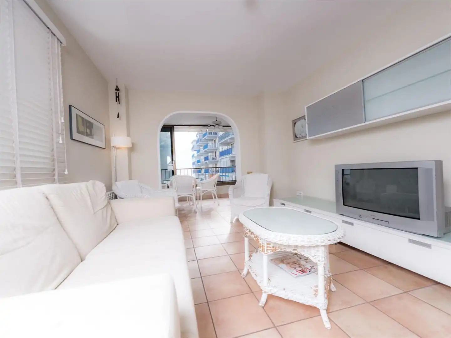 Sala de estar de Apartamento de alquiler en Benicasim / Benicàssim con Calefacción, Jardín privado y Terraza
