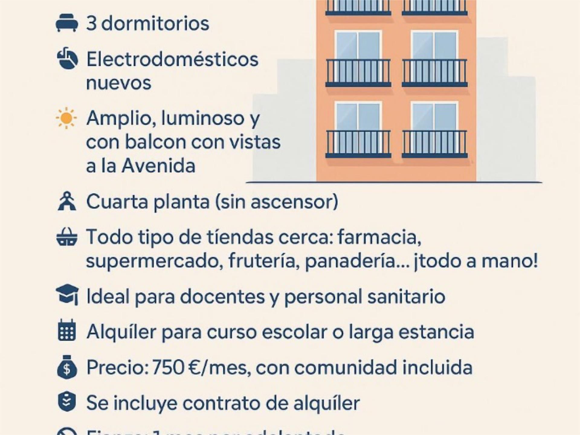 Piso de alquiler en  Huelva Capital con Aire acondicionado, Terraza y Balcón