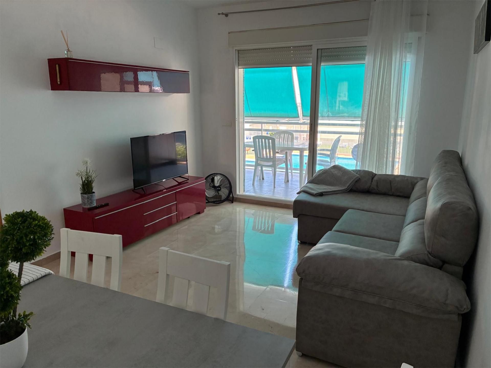 Sala de estar de Piso de alquiler en Gandia con Jardín privado, Parquet y Terraza
