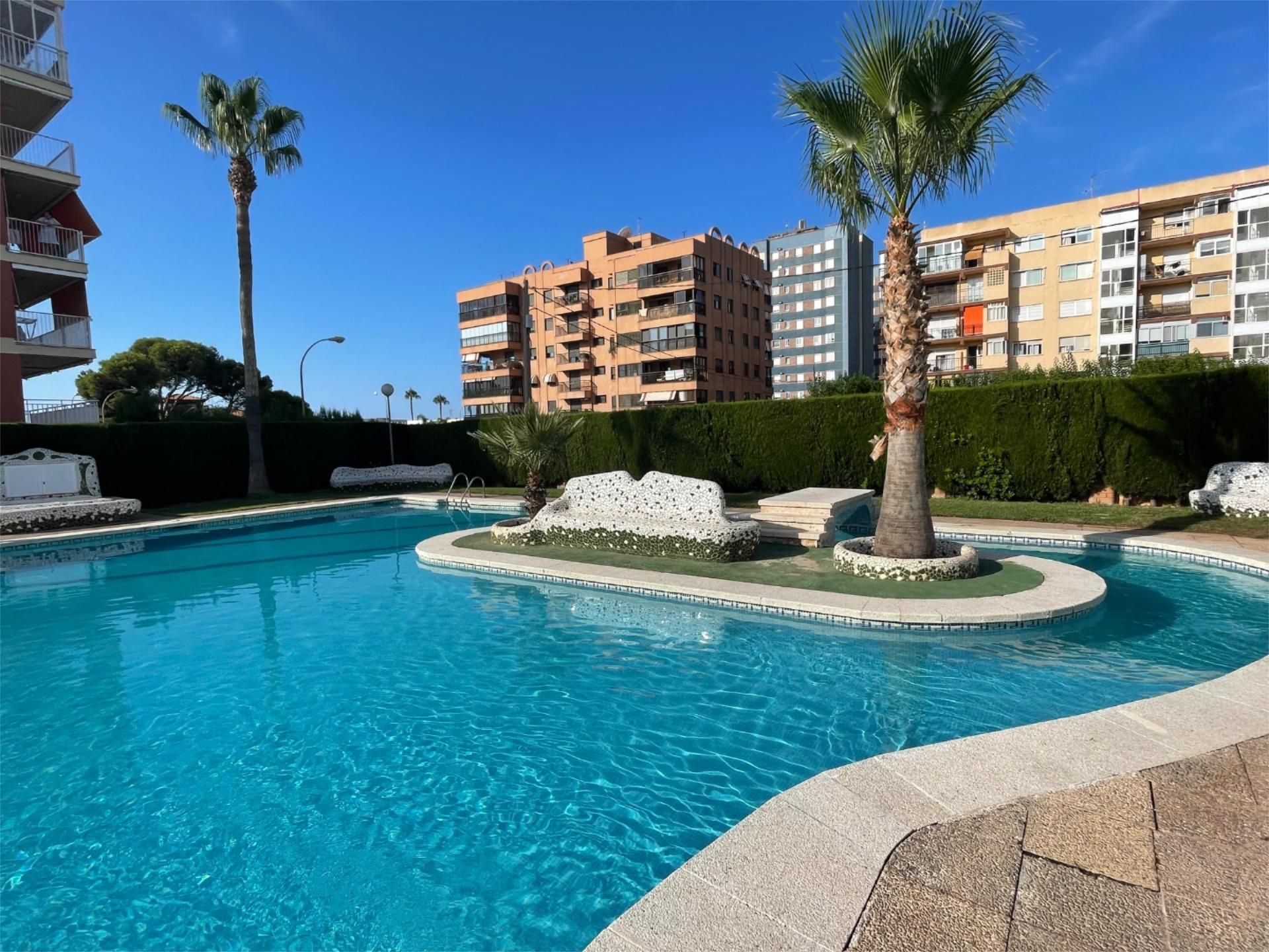 Swimming pool of Flat for sale in Benicasim / Benicàssim  with Air Conditioner, Private garden and Terrace