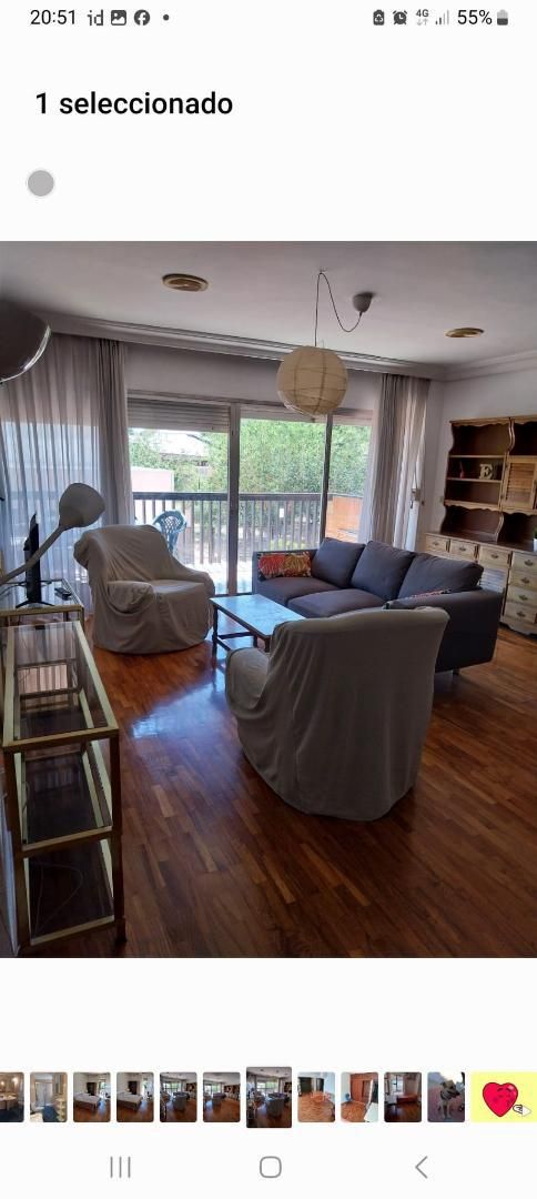 Sala d'estar de Pis de lloguer en  Murcia Capital amb Aire condicionat, Jardí privat i Parquet