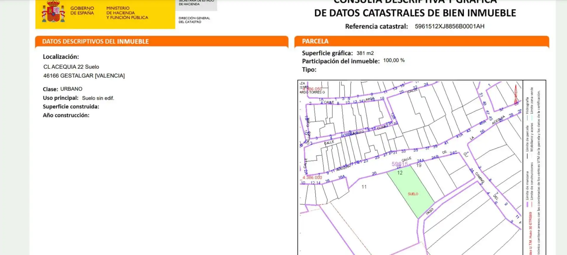 Terreno en venta en Calle Acequia, 22, Gestalagar Terreno en venta en Gestalagar
