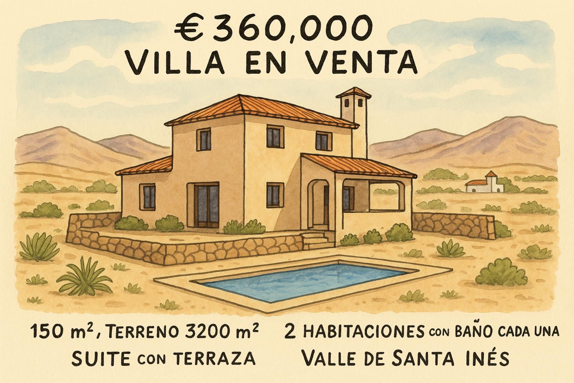 Vista exterior de Casa o xalet en venda en Betancuria amb Terrassa, Piscina i Balcó