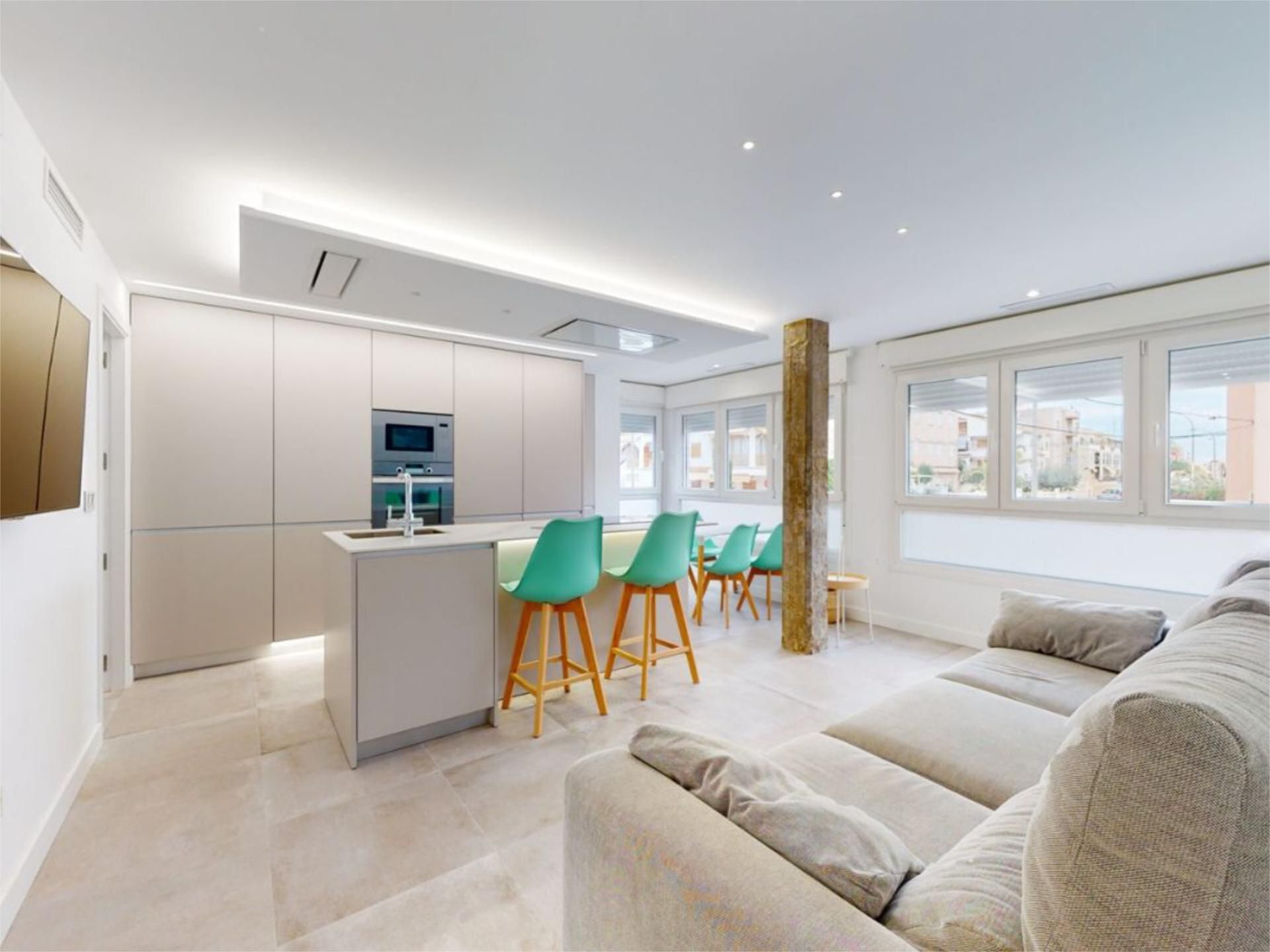 Living room of Flat for sale in Santa Pola  with Air Conditioner, Private garden and Furnished