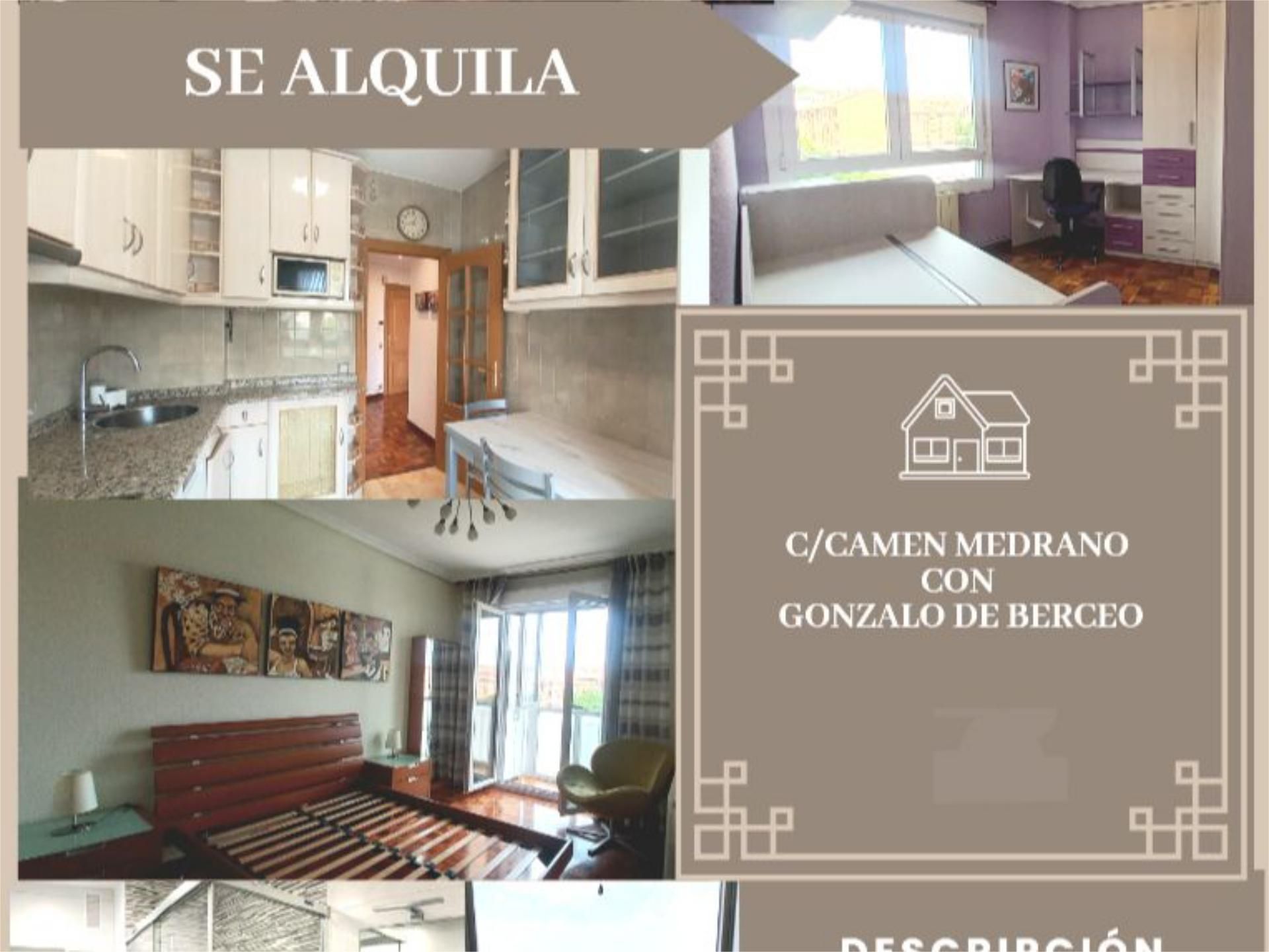 Bedroom of Flat to rent in  Logroño  with Heating, Parquet flooring and Furnished