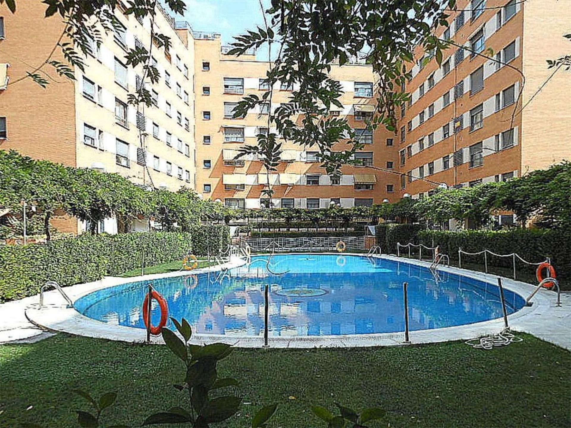 Swimming pool of Flat to rent in  Madrid Capital  with Air Conditioner, Heating and Private garden
