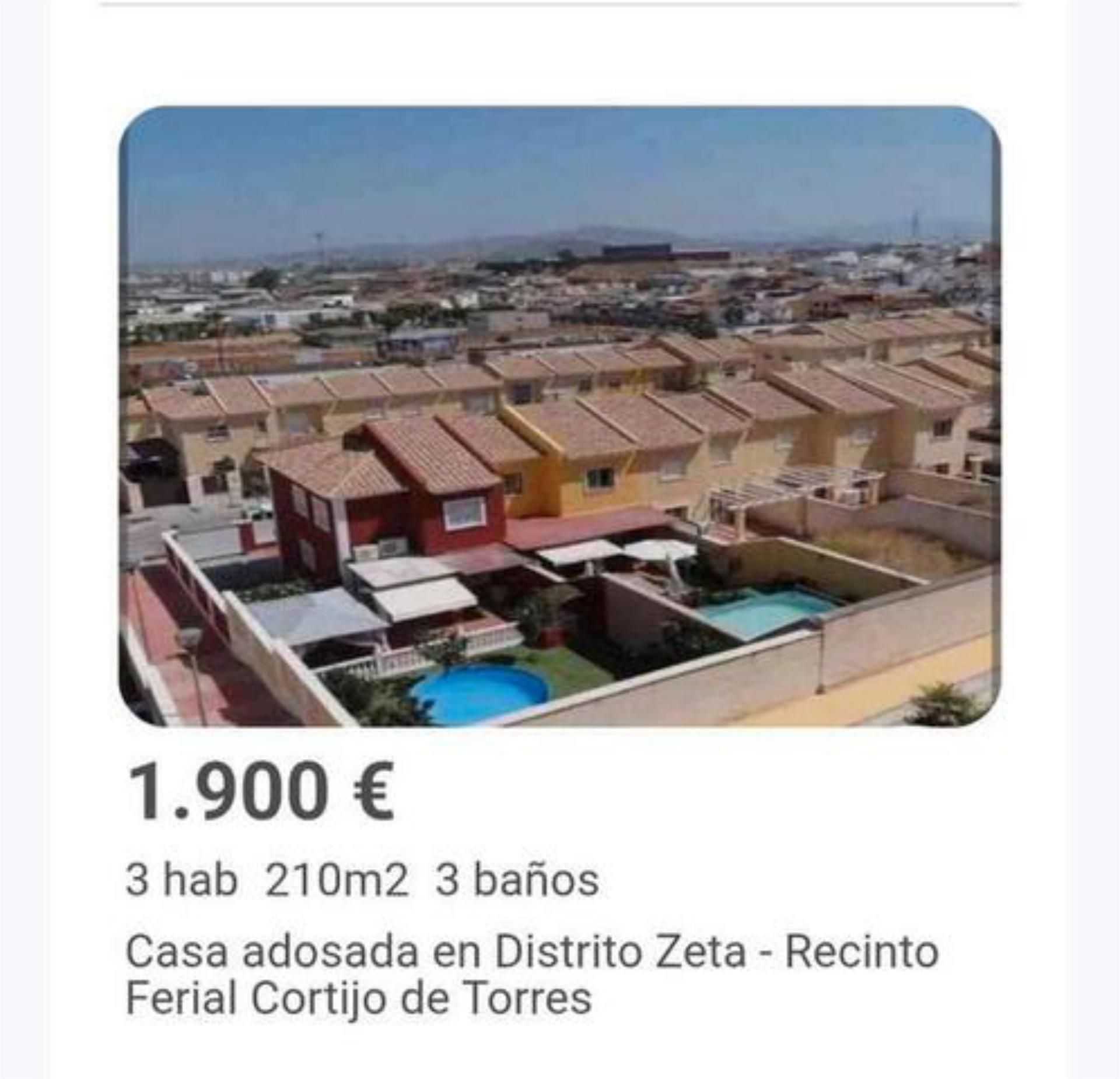 Single-family semi-detached to rent in Distrito Zeta - Recinto Ferial Cortijo de Torres
