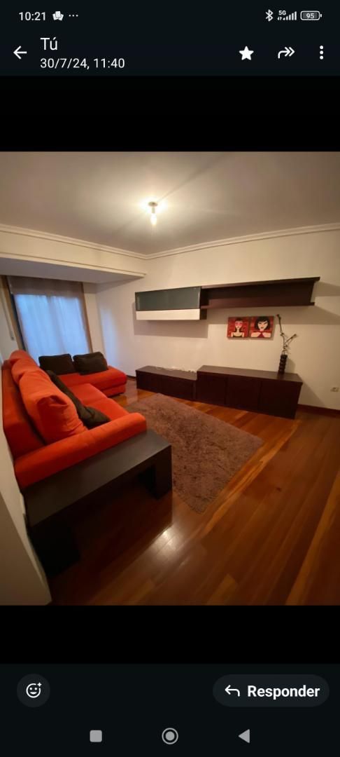 Sala d'estar de Apartament de lloguer en Ourense Capital  amb Calefacció, Parquet i Terrassa