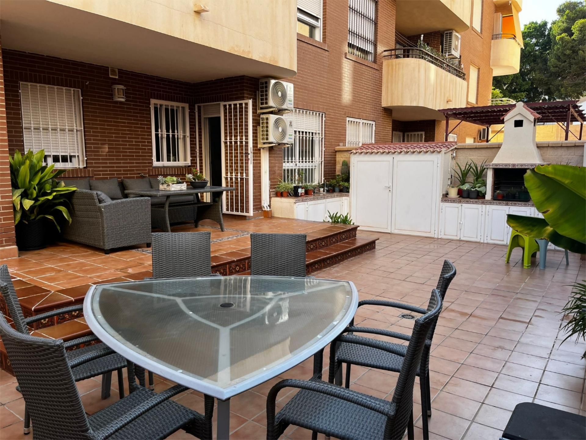 Terrace of Flat to rent in Roquetas de Mar  with Air Conditioner, Heating and Private garden