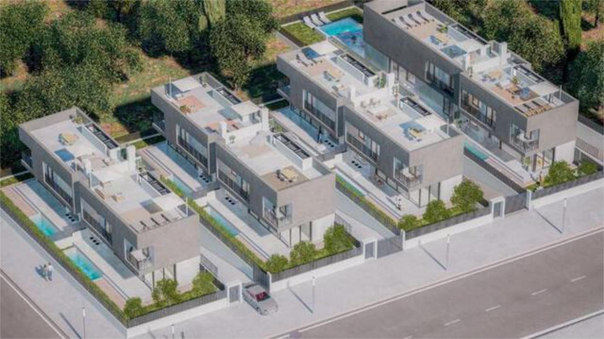 Vista exterior de Casa adosada en venda en Santa Eulària des Riu amb Jardí privat, Terrassa i Piscina