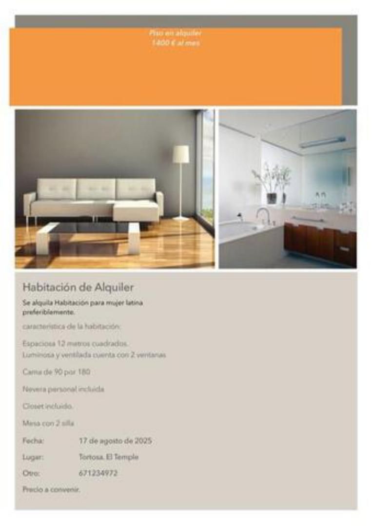 Sala d'estar de Pis per a compartir en Tortosa