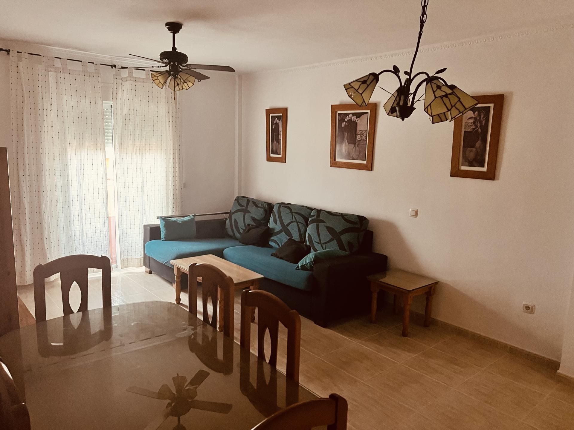 Living room of Flat to rent in Roquetas de Mar  with Air Conditioner, Heating and Parquet flooring