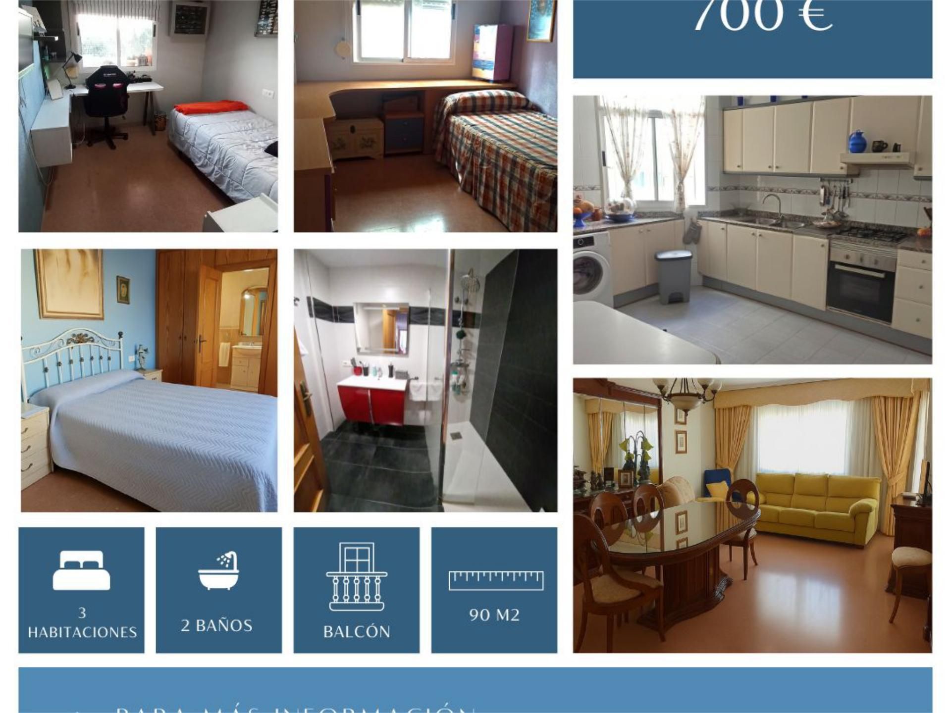 Bedroom of Flat to rent in Gandia  with Air Conditioner, Furnished and Balcony