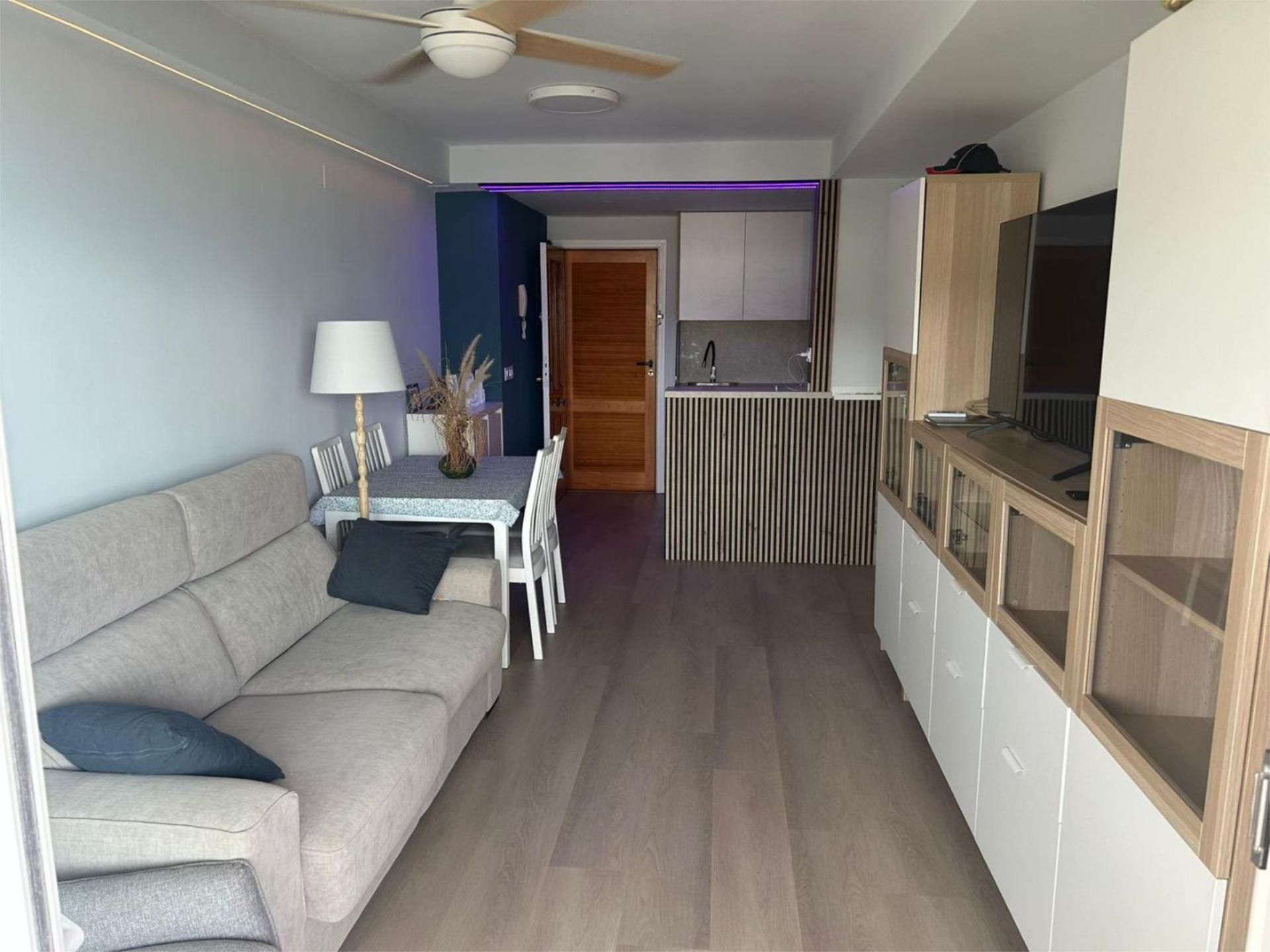Living room of Apartment to rent in Cullera  with Private garden, Parquet flooring and Terrace